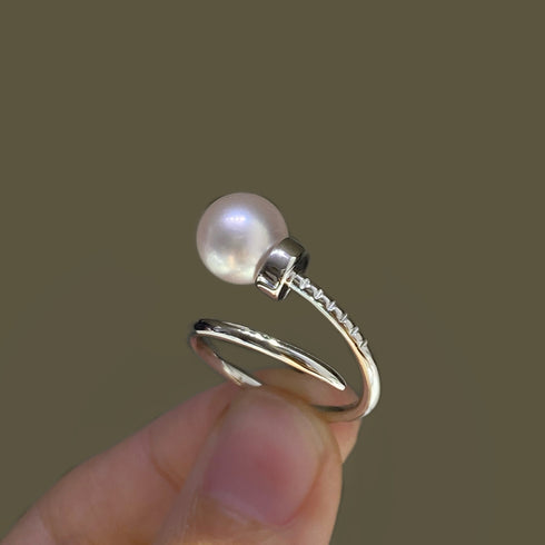 Nail Shaped Pearl Ring - Chic & Trendy